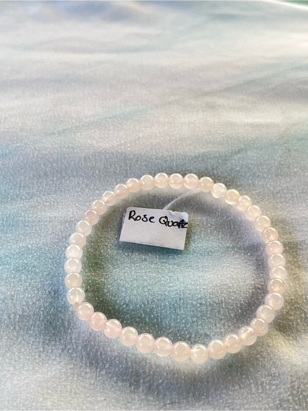 Handcrafted Rose Quartz Beaded Stretch Bracelet -